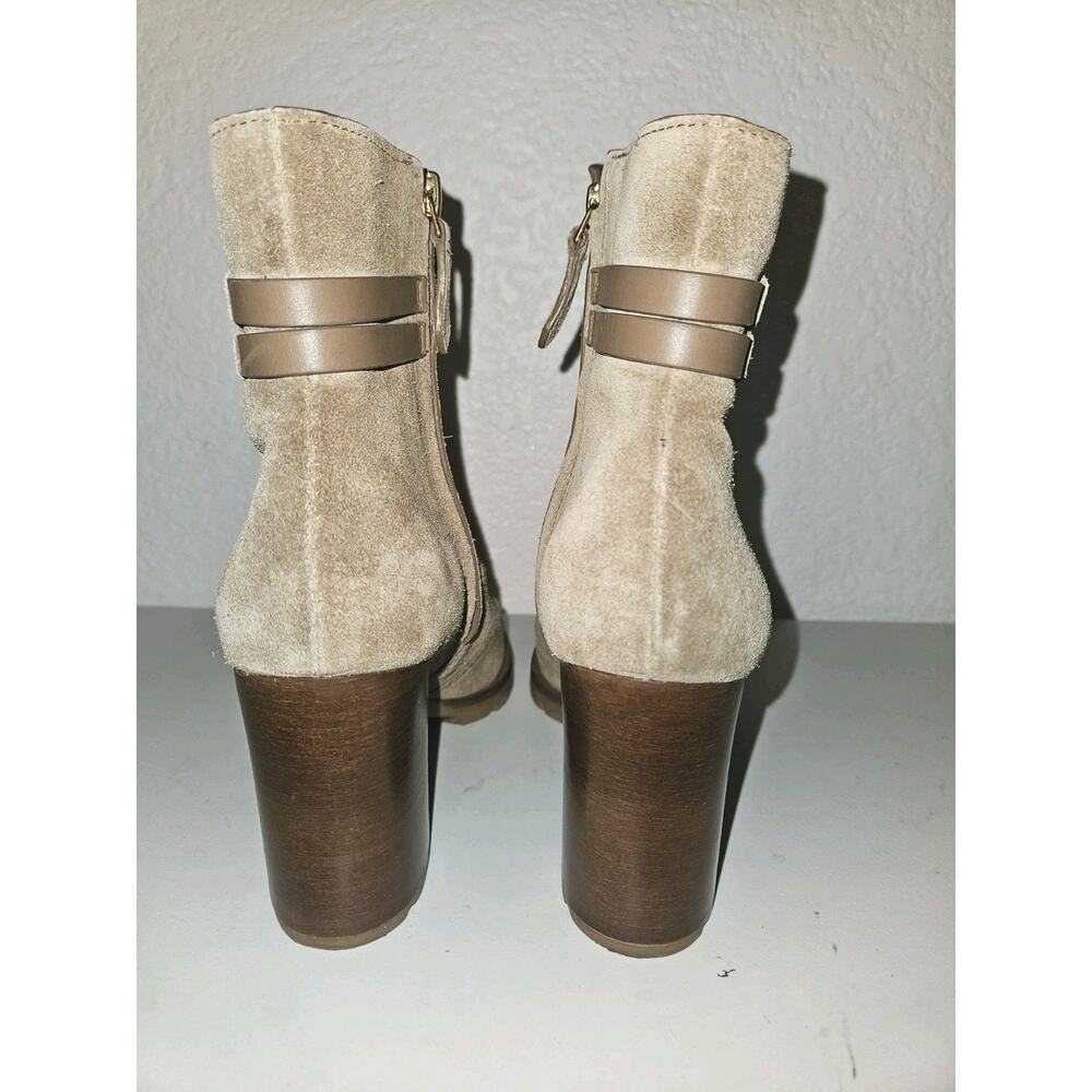 TORY BURCH Leigh 90 MM Lug Sole Booties Tan Women's SZ 7.5 - Picture 8 of 16